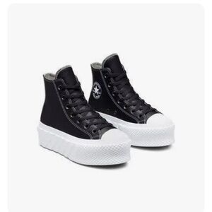 Converse Chuck Taylor All Star Hi Lift 2X faux leather platform sneakers